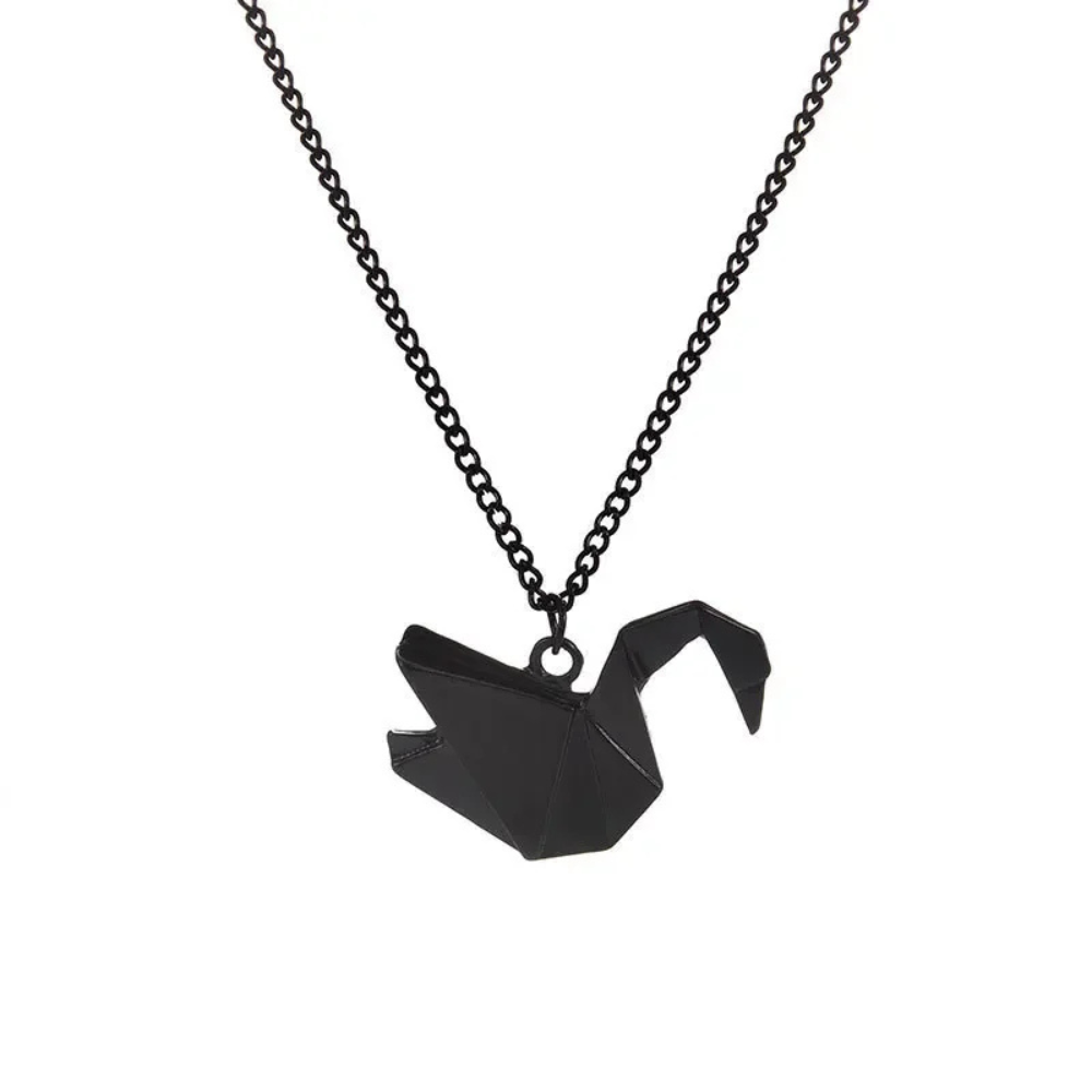 Collier Cygne en Papier noir