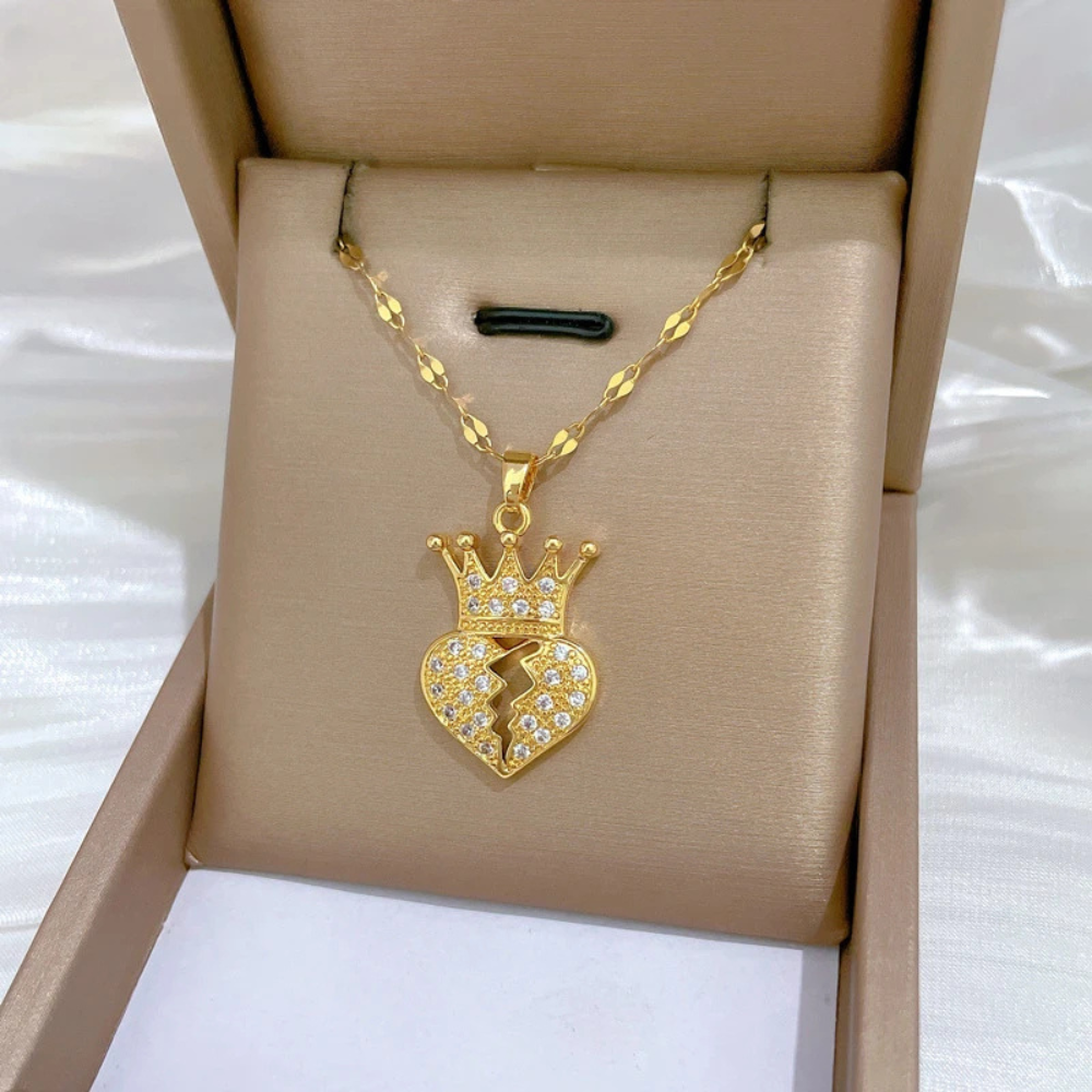 Collier Cœur et Couronne femme
