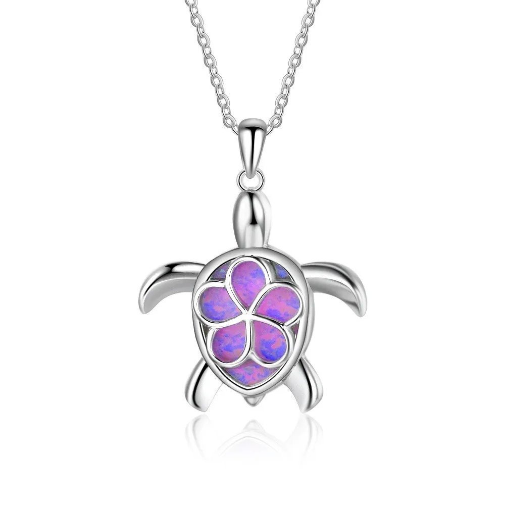 Collier Tortue Colorée violette