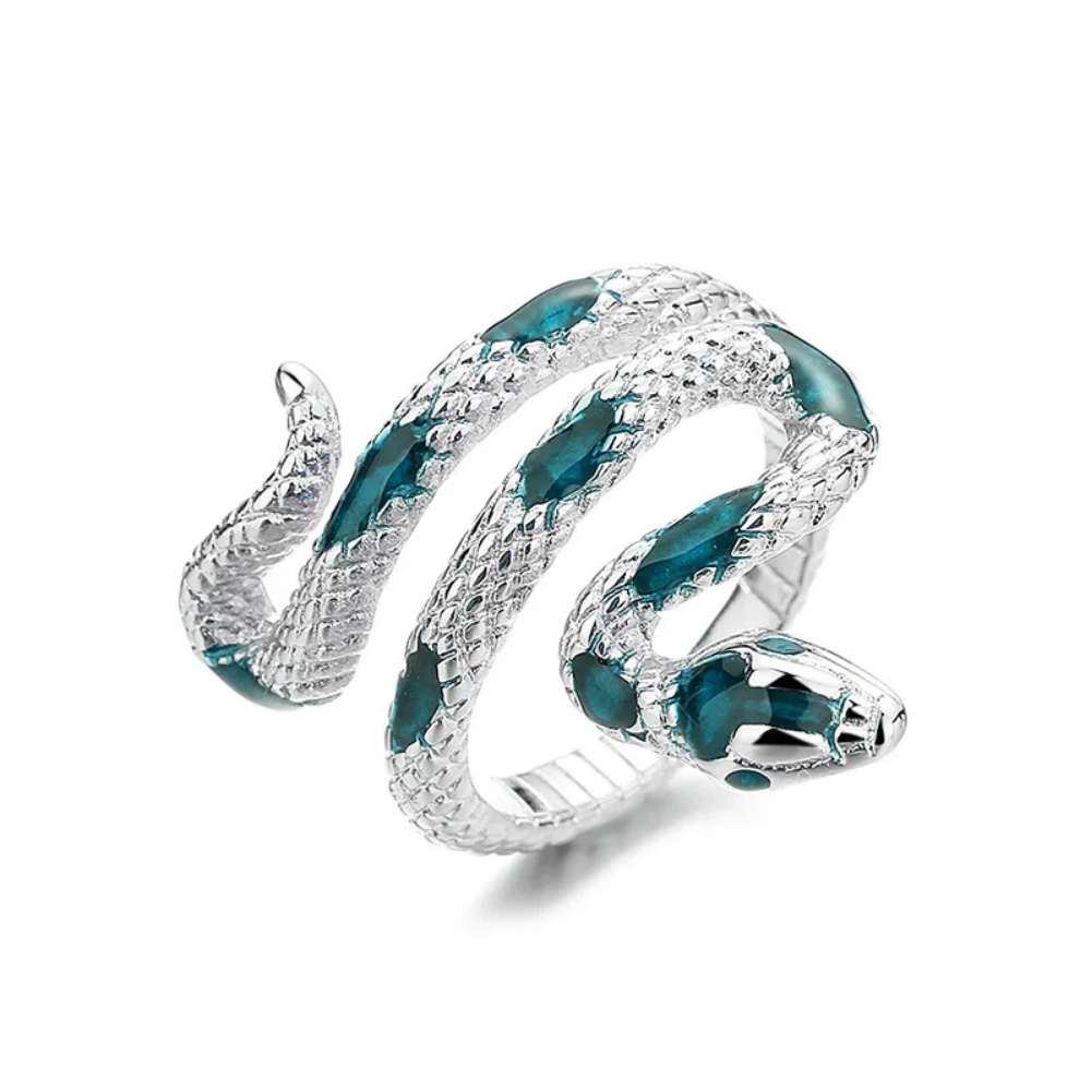 Bague Serpent Pierres bleue