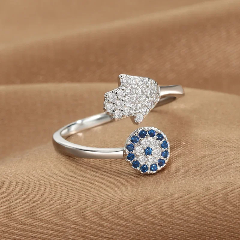 Bague Main de Fatma Cercle argent