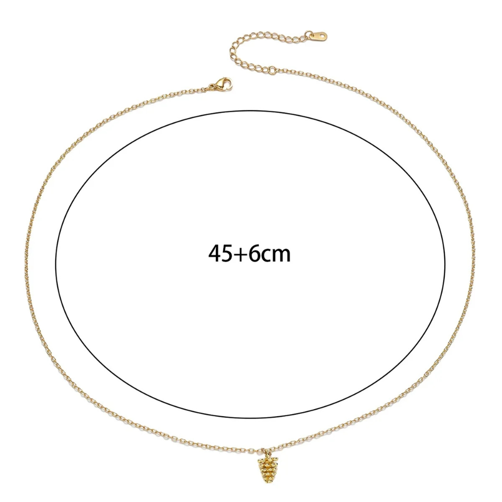 Collier Pomme de Pin Or taille