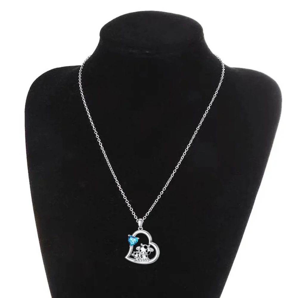 Collier Cœur Vache argent