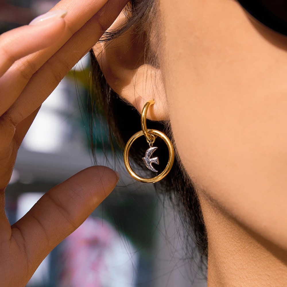 Boucles d'Oreilles Oiseau Design femme