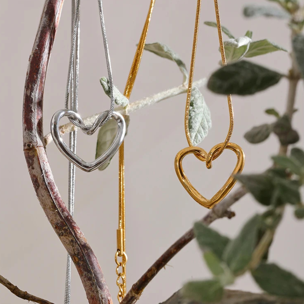 Collier Coeur Minimaliste femme acier inox