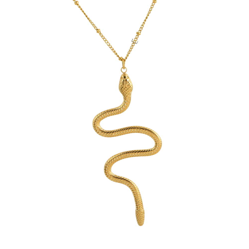 Collier pendentif long Serpent