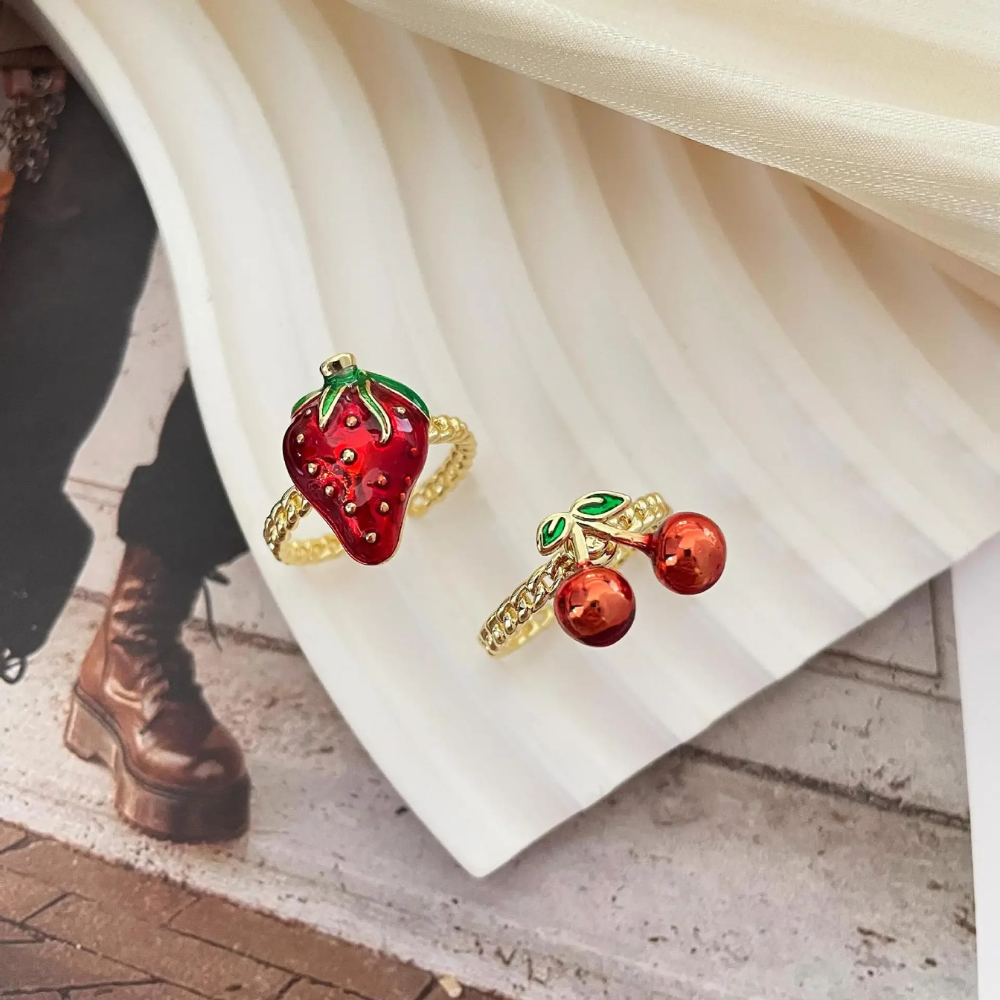 Bague Fraise Femme or