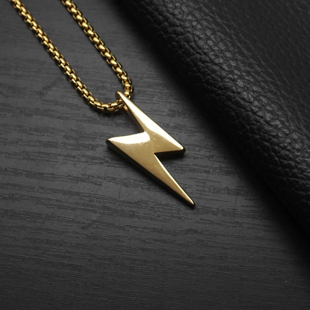Collier Pendentif Éclair or