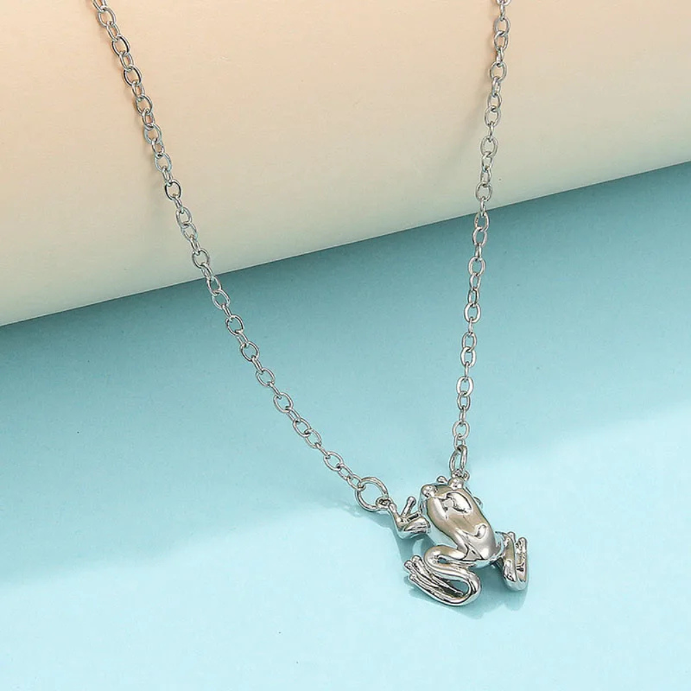 Collier Pendentif Grenouille Acier acier inox