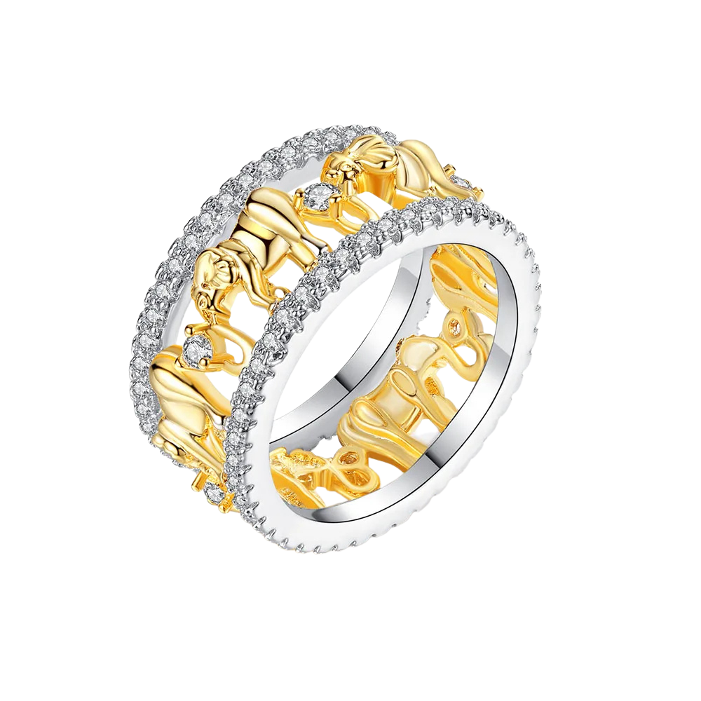 Bague Éléphant Or Argent