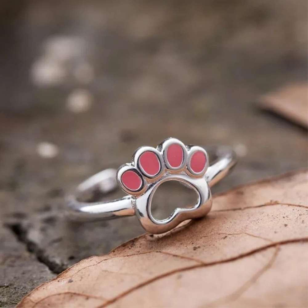 Bague Patte de Chien Rose femme