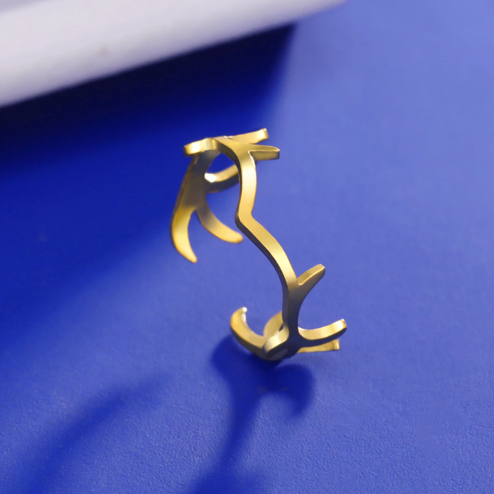 Bague Bois de Cerf Acier reglable