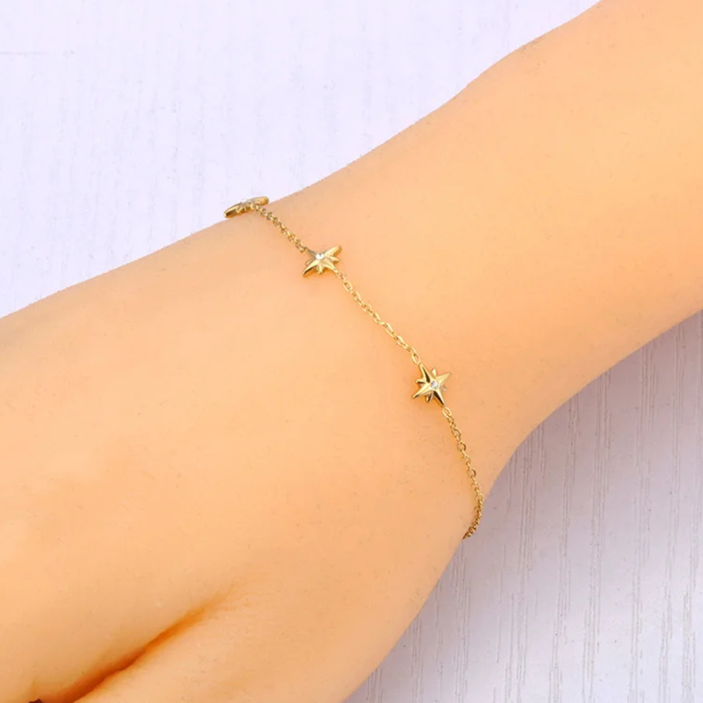 Bracelet Étoile Diamants doré