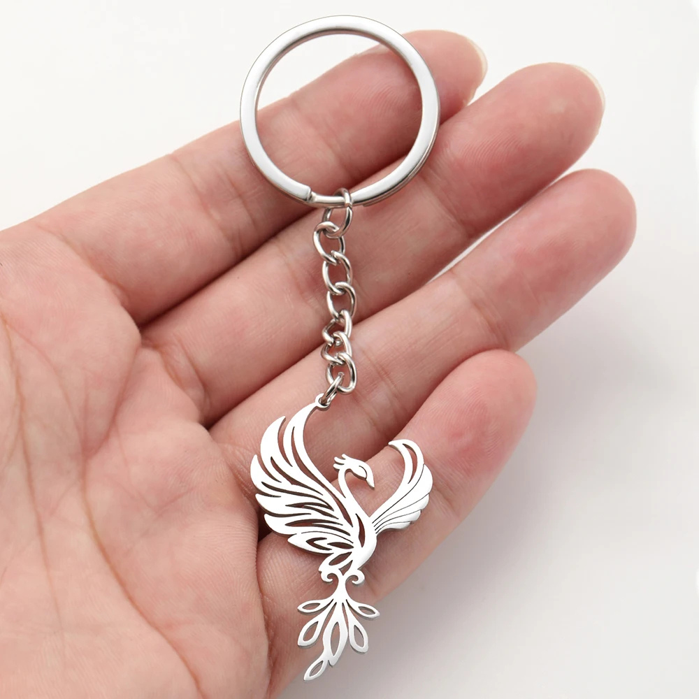 Porte Clé Phoenix acier inoxydable