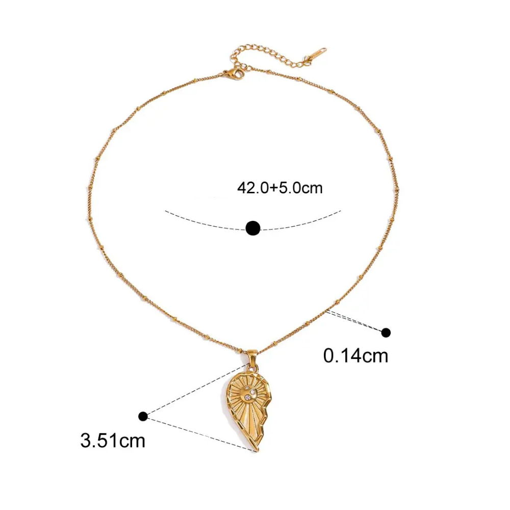 Double Collier Coeur Best Friends femme