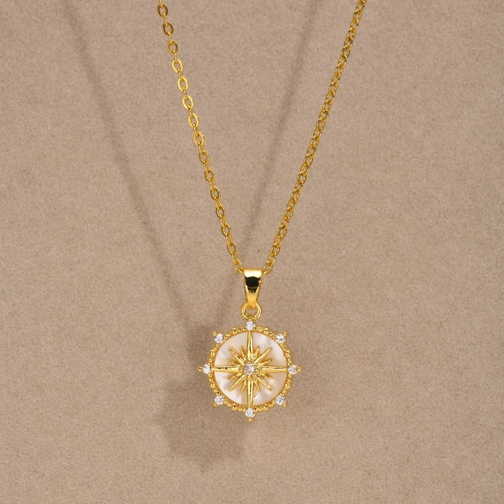 Collier Boussole diamant Femme pendentif