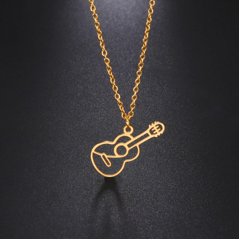 Collier Guitare Femme doré