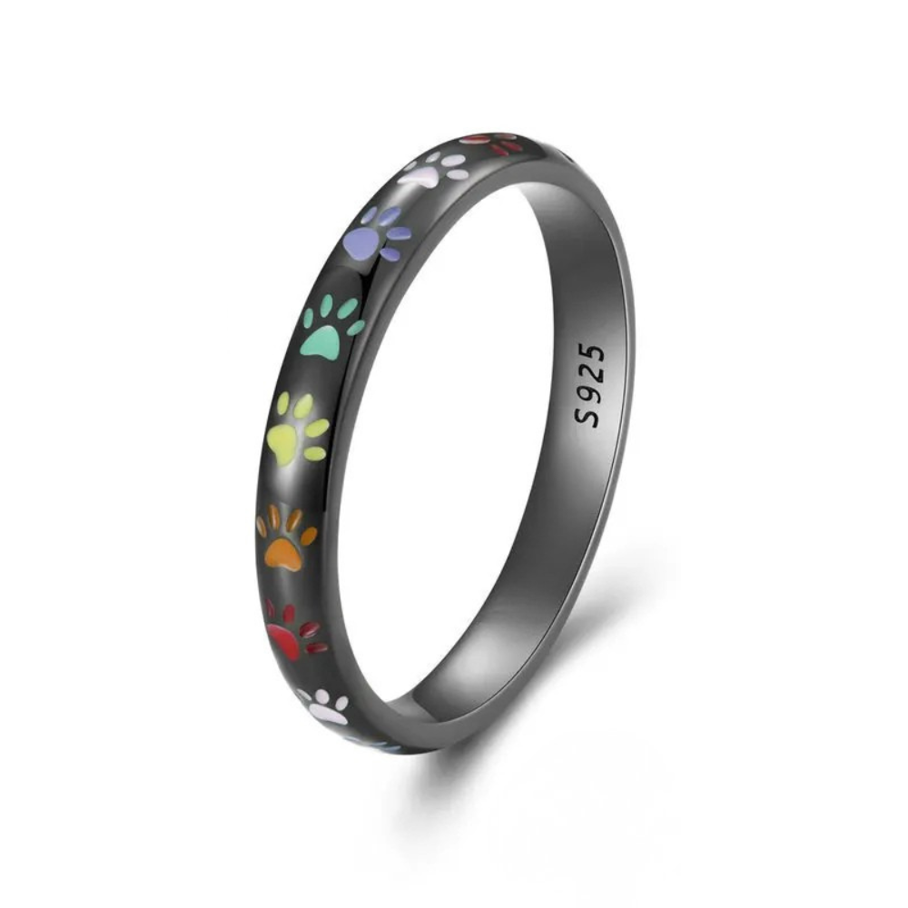 Bague Patte de Chien Couleurs noire