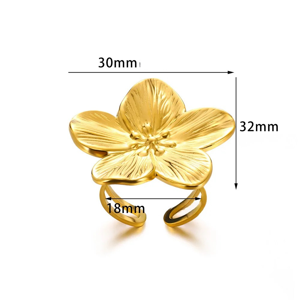 Bague Grosse Fleur doré