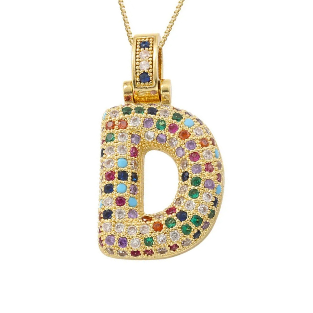 Collier Lettre Bubble Couleur d