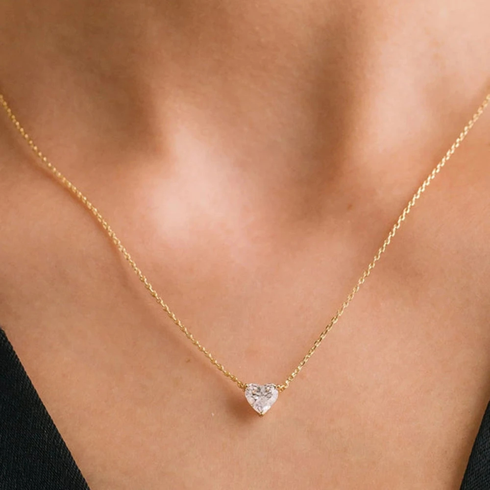 Collier Diamant Cœur doré