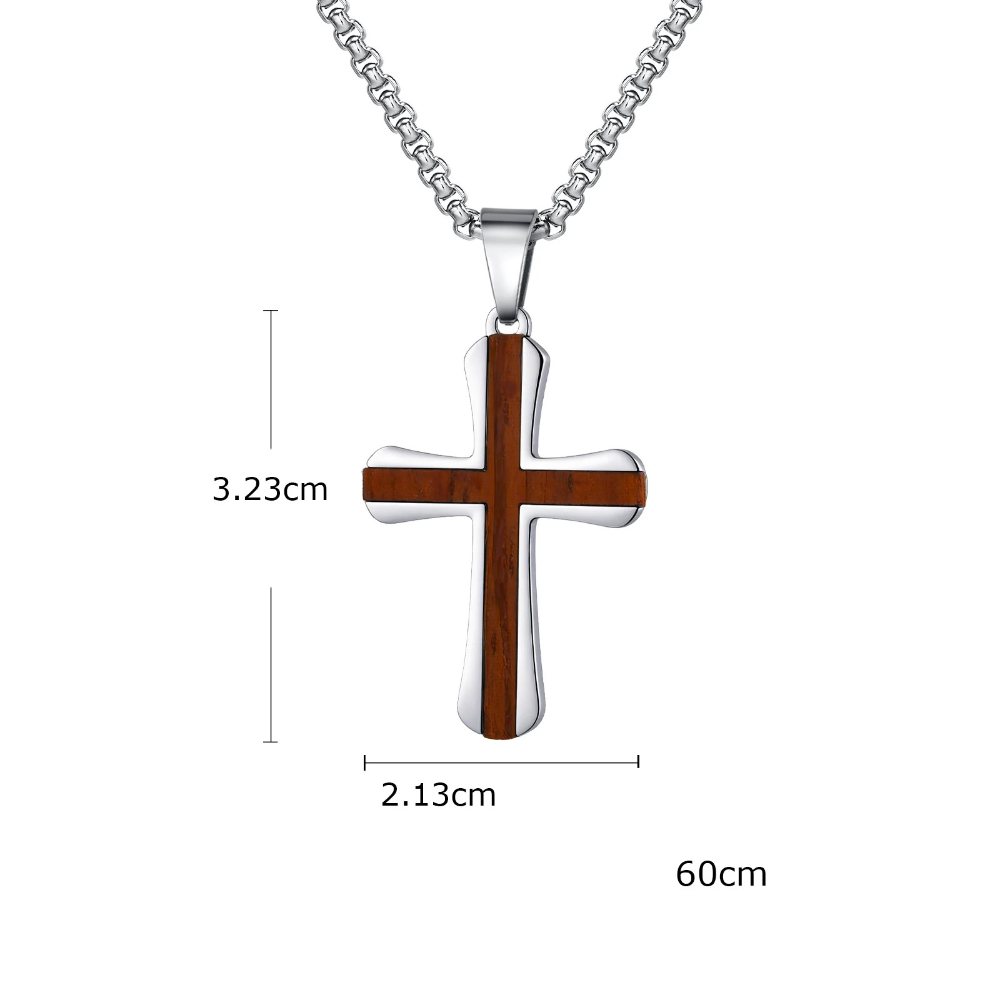 Collier Croix Bois Homme