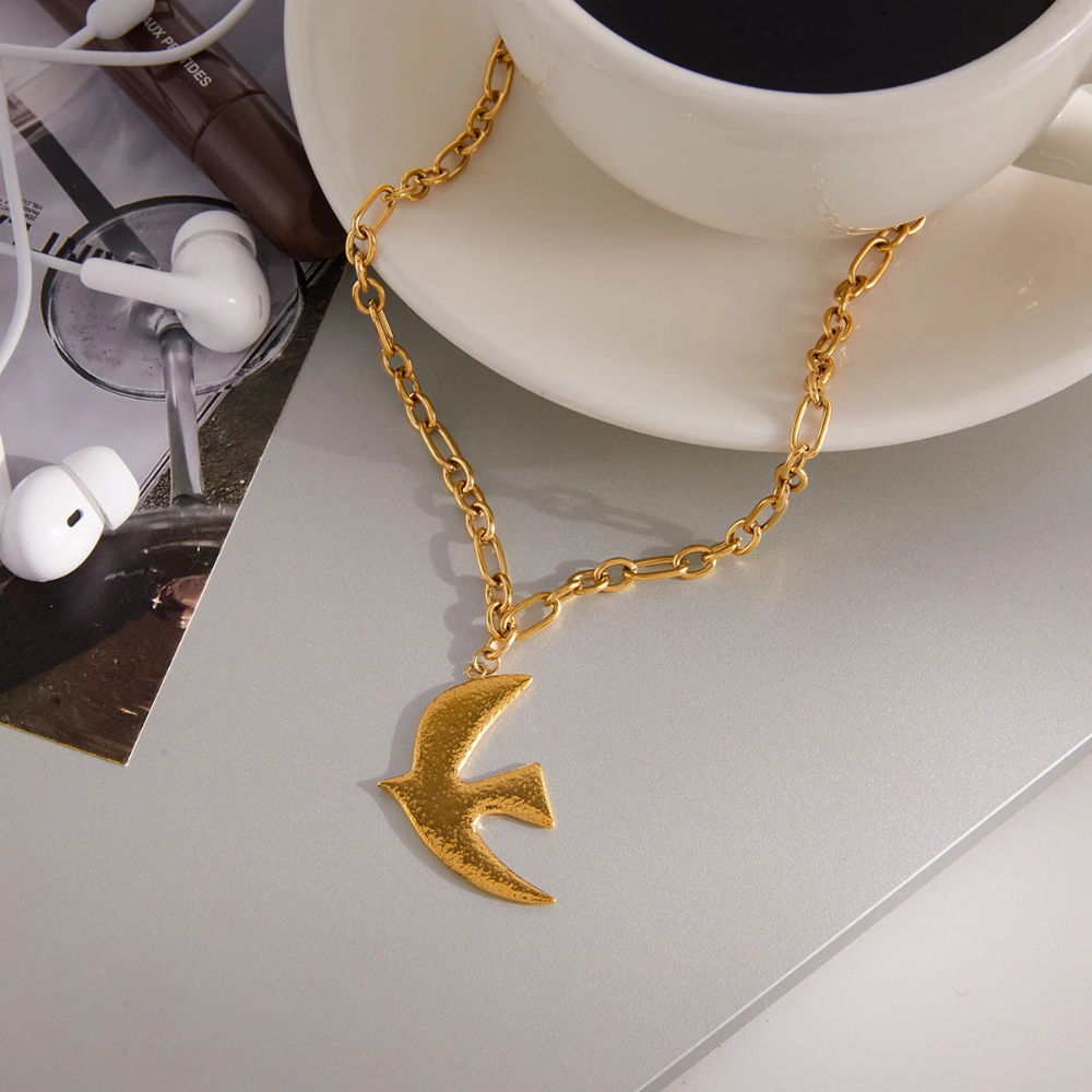 Collier Oiseau Design pendentif or