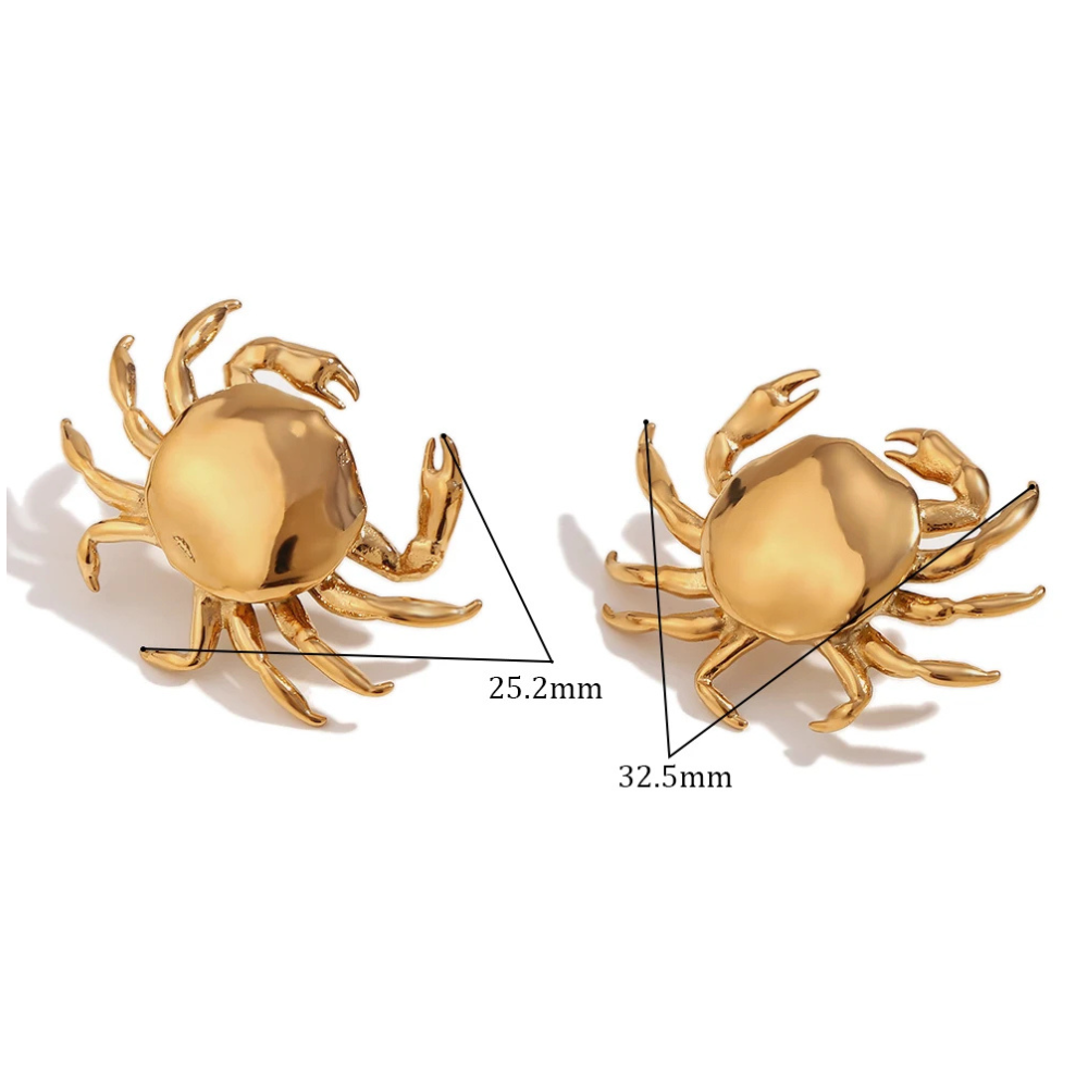 Boucles d'Oreilles Crabe doré