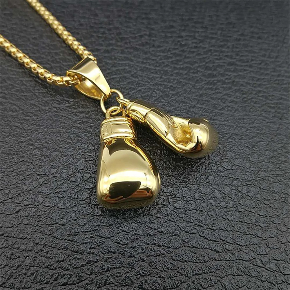 Collier Gants de Boxe Or pendentif