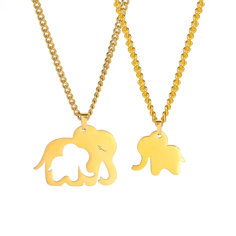 Collier Éléphant Maman Enfant