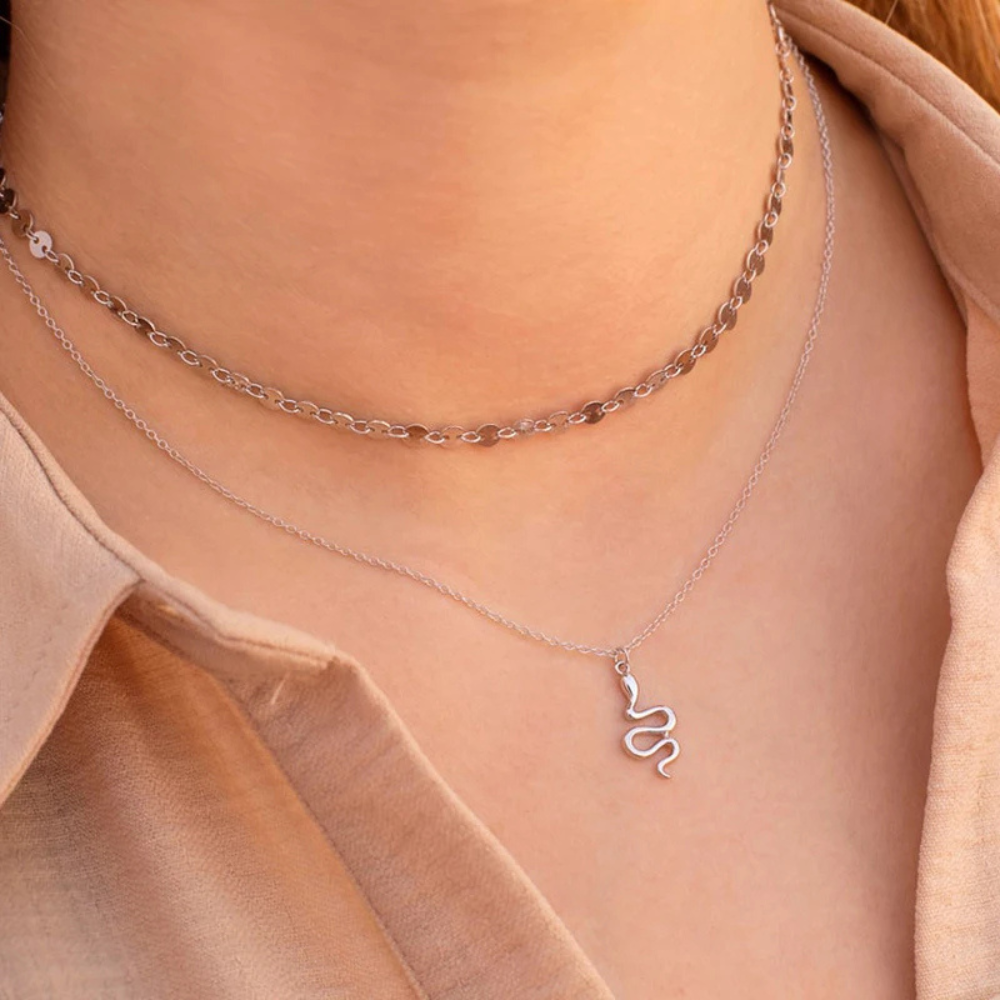 Collier Pendentif Serpent femme