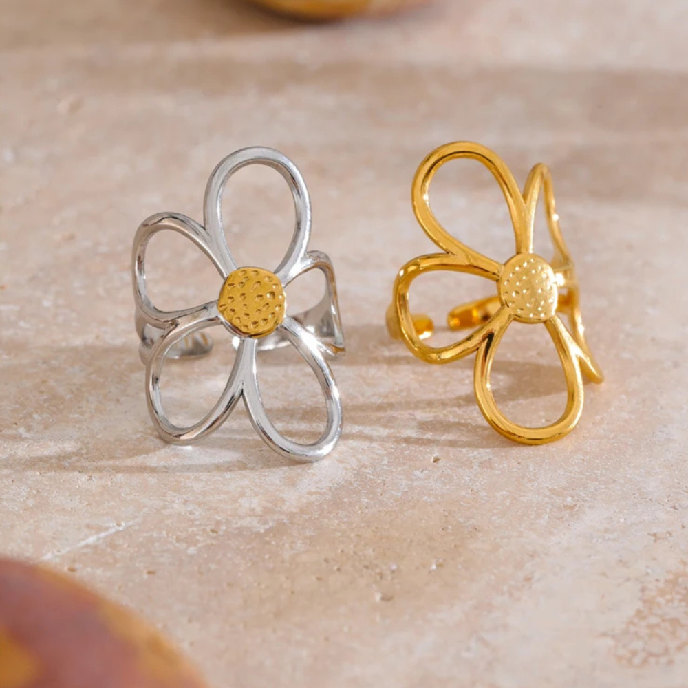 Bague Grosse Marguerite acier
