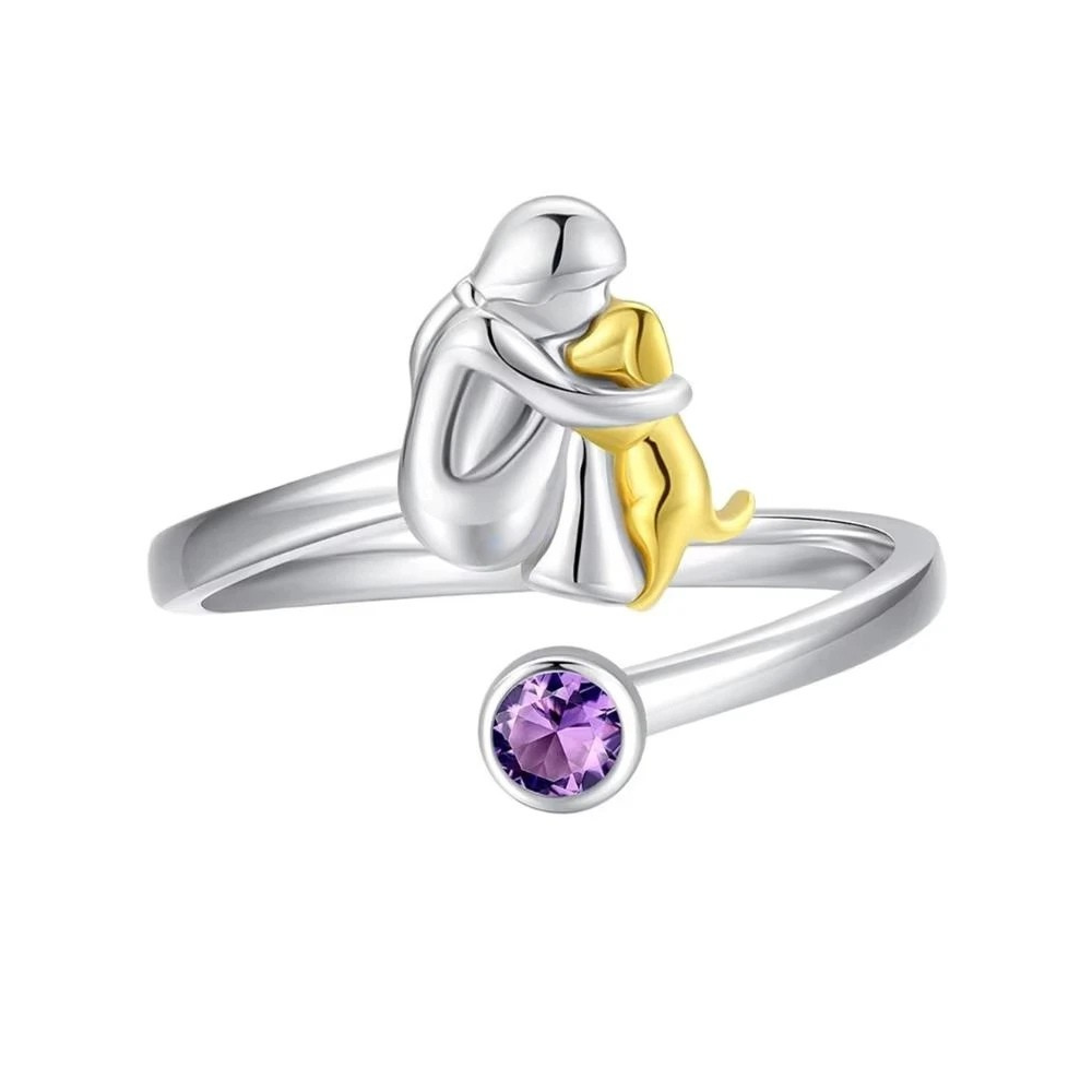 Bague Chien avec femme