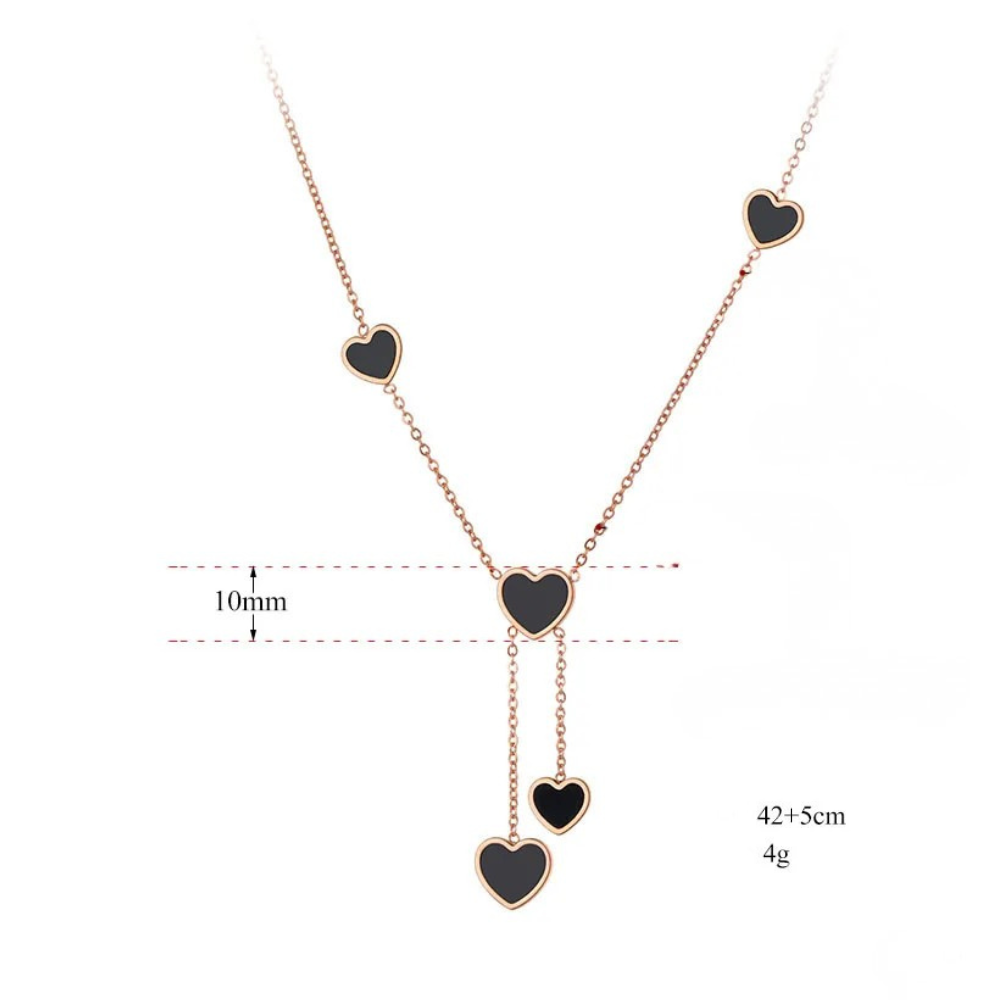 Collier Cœurs Double Pendant nacre