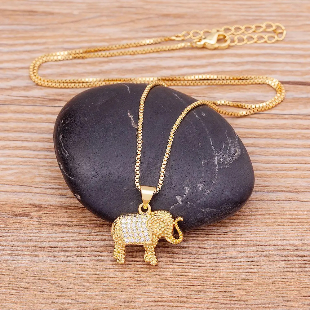 Collier Éléphant Zircons femme