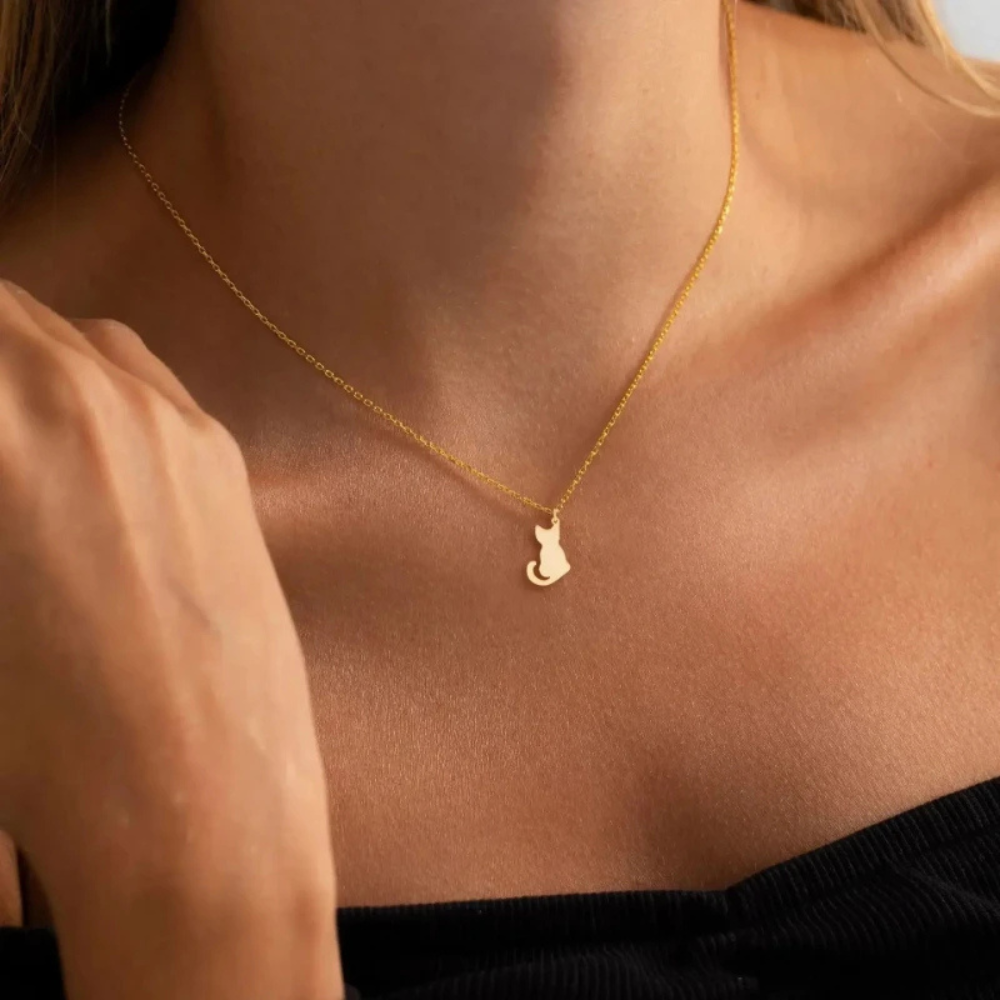 Collier Pendentif Petit Chat femme