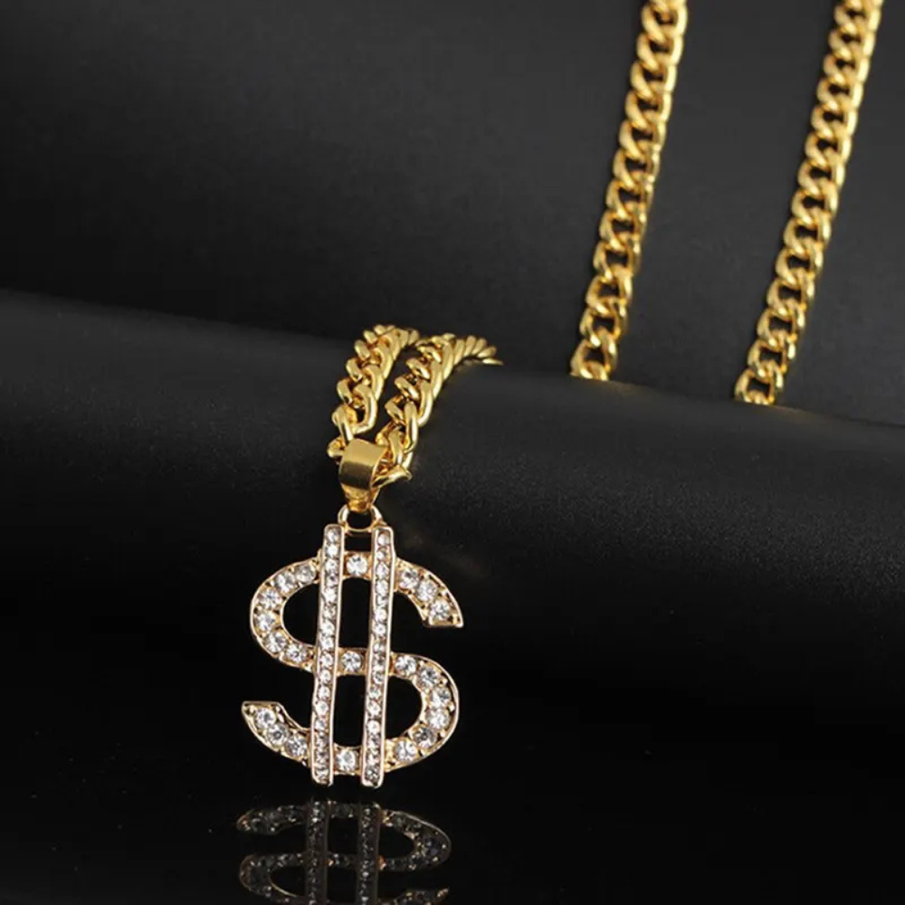 Collier en or Thug Life Dollars homme