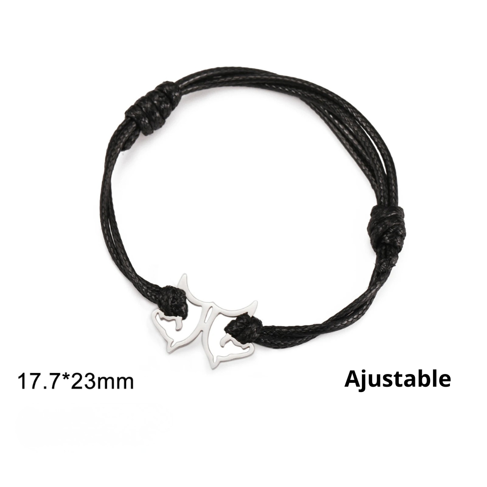 Bracelet Cheval tissu noir