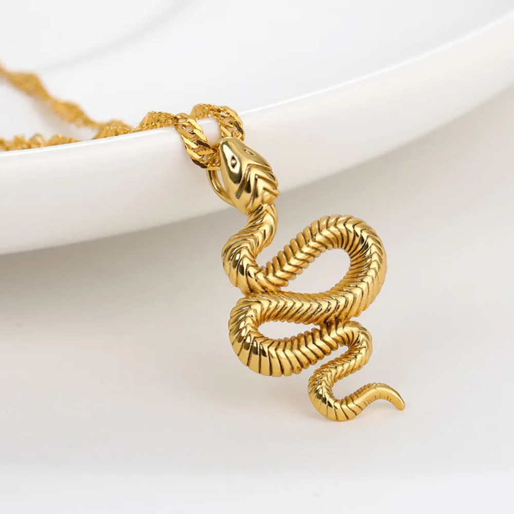 Collier Serpent Or pendentif