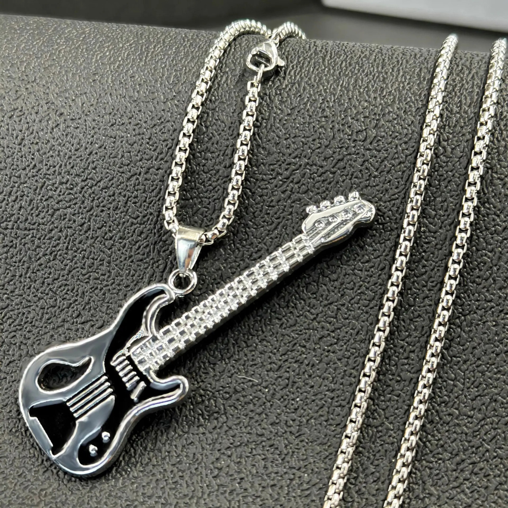 Collier Guitare Basse argent