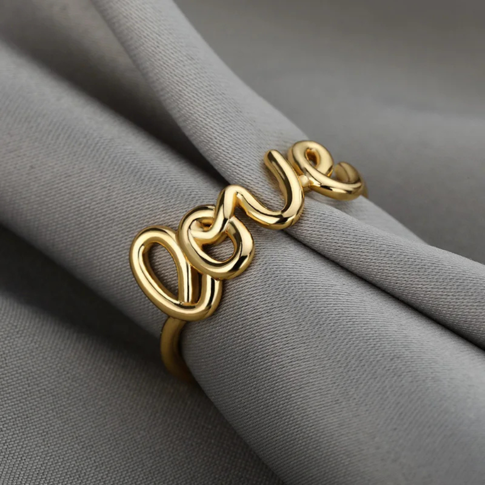 Bague Love dorée