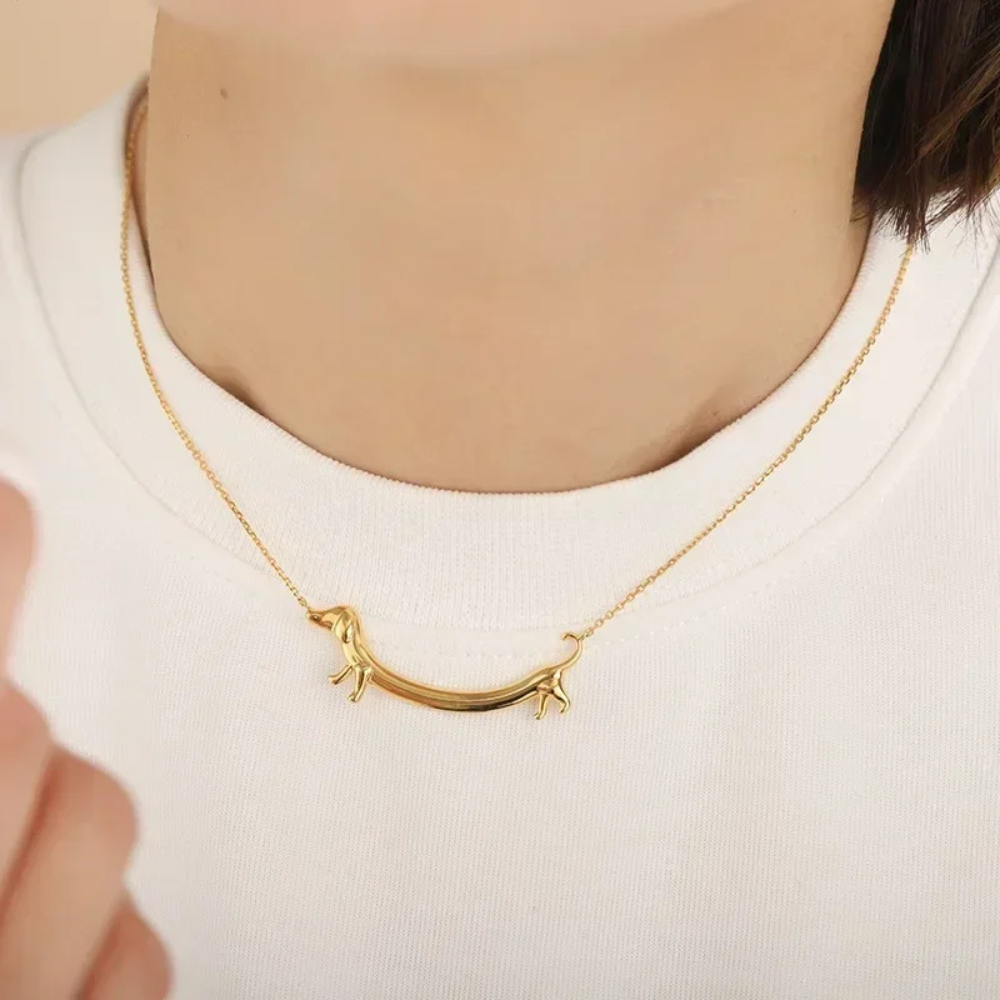 Collier Teckel Doré femme
