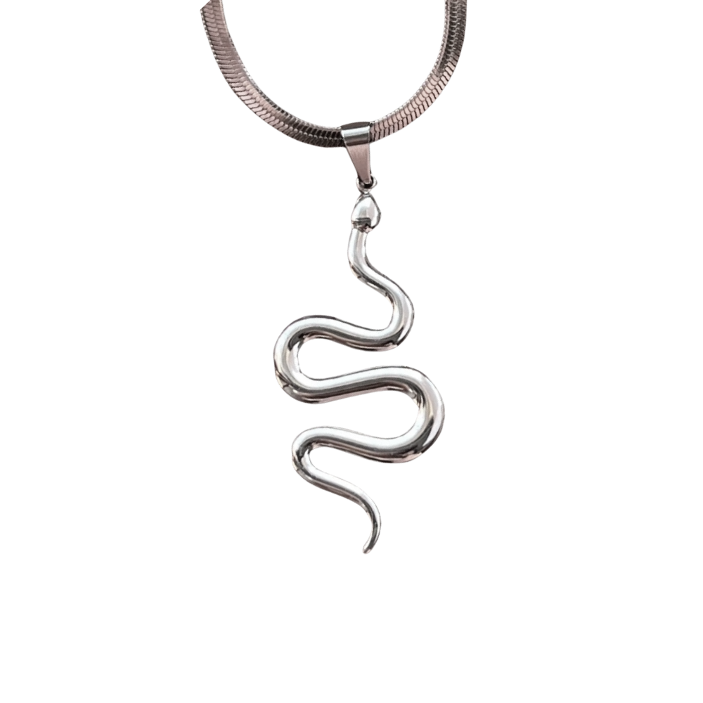 Collier Maille et Pendentif Serpent argent