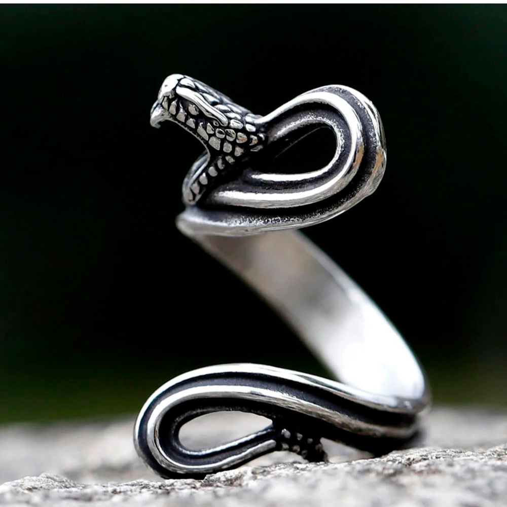 Bague Serpent Agressif acier