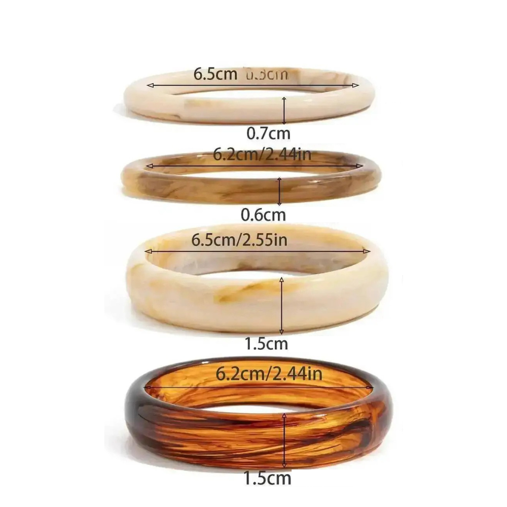 Ensemble Bracelets Résine ronds