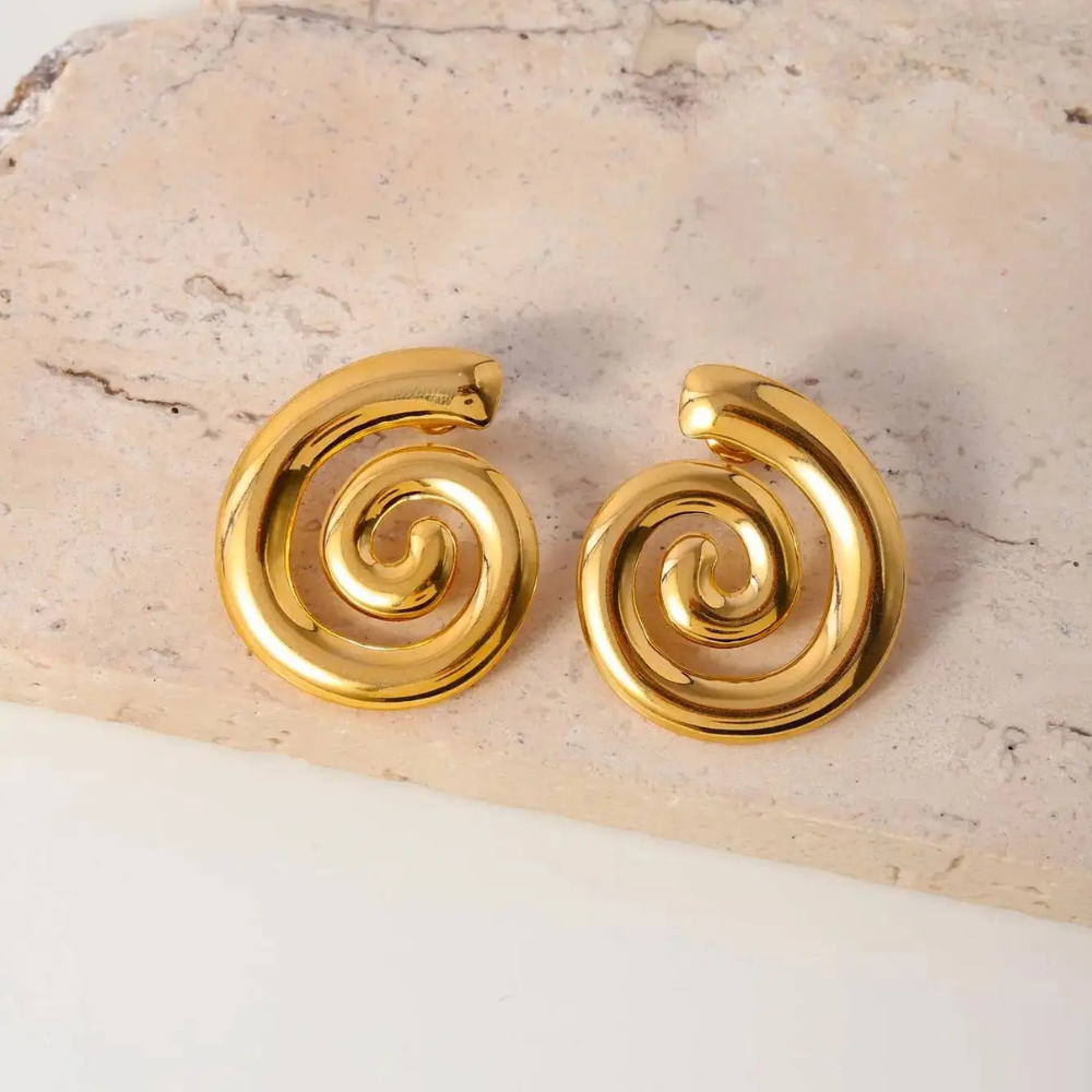 Boucles d'Oreilles Spirales femme acier
