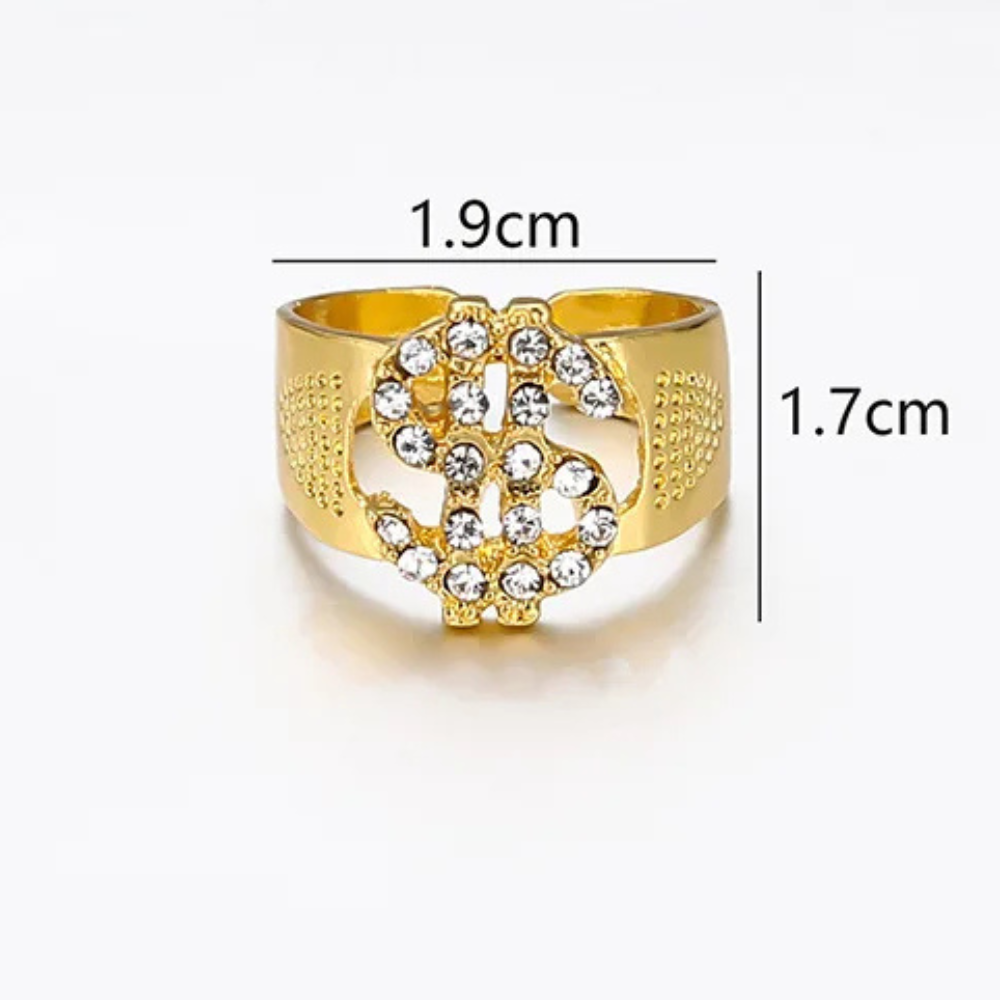 Bague Dollar Or strass