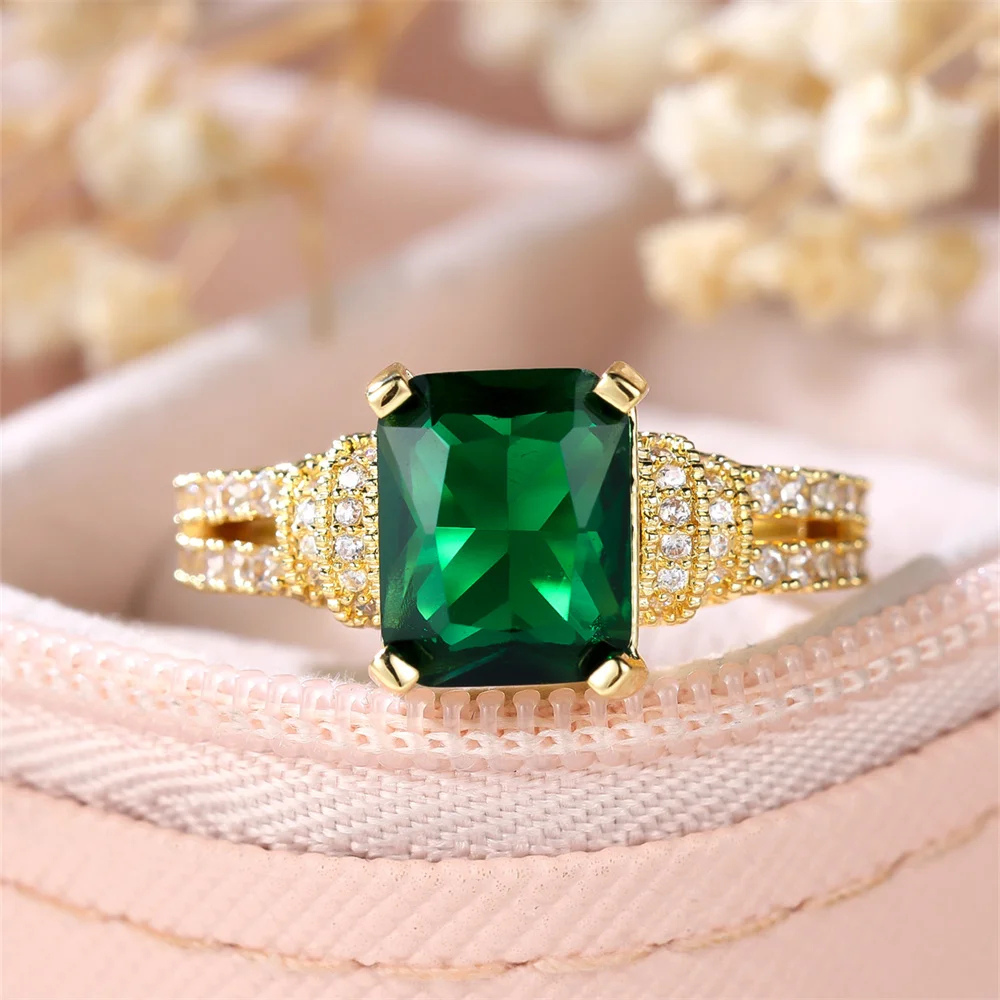 Bague Or Saphir Vert diamant