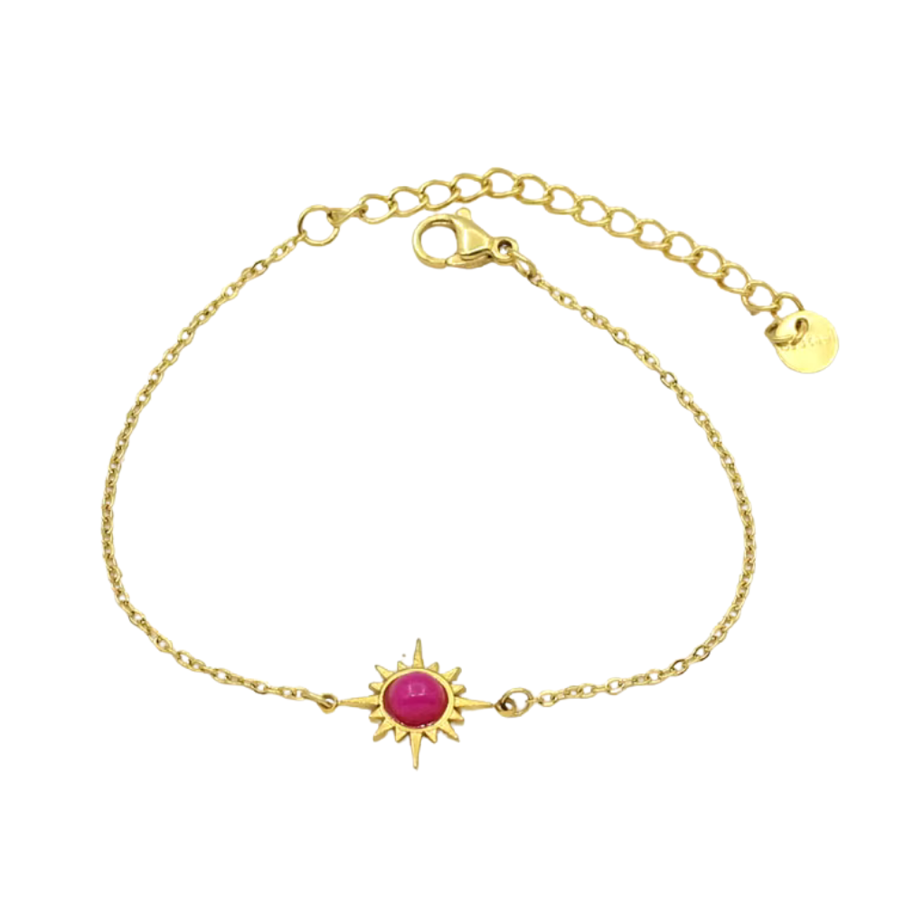 Bracelet Soleil Bohème rouge