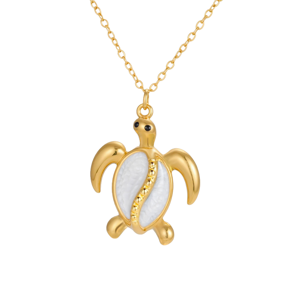 Collier Tortue Nacre Blanc